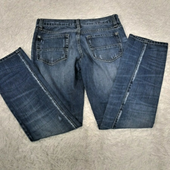 Gap Slim Boyfriend Blue Medium Wash Five Pocket Mid Rise Straight Leg Denim Jean - Picture 6 of 7
